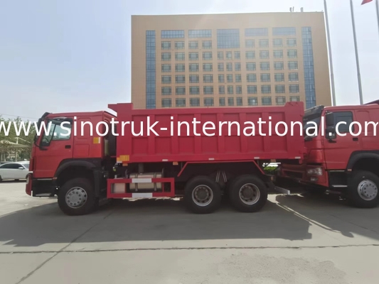 Tipper SINOTRUK HOWO φορτηγό απορρίψεων RHD 6×4 336HP στο κόκκινο χρώμα