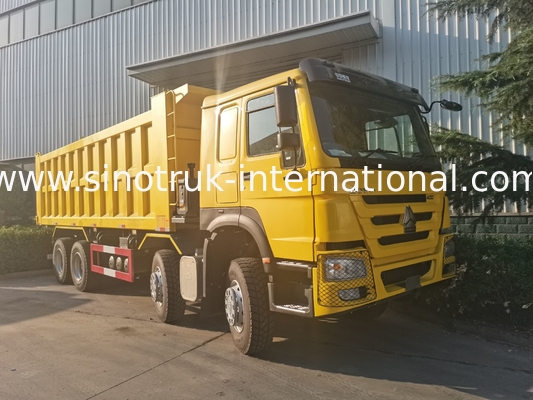 Tipper Howo Sinotruk φορτηγό απορρίψεων 12 ρόδες 400Hp 8 × 4 να εξαγάγει RHD κίτρινο