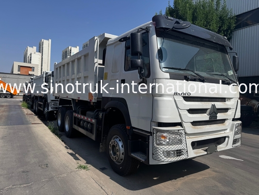Κινητήρας SINOTRUK 371HP 6 × 4 LHD HOWO Ανατρεπόμενο Φορτηγό Λευκό 19-20CBM Μεσαίας Ανύψωσης