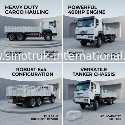 Χοου πλήρης κίνησης φορτηγό κουτί φορτίου 400 HP 4 άξονας