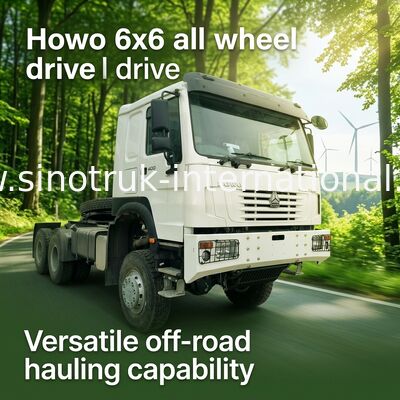 Sinotruk Howo Τρακτέρ Truck Rhd Πλήρη κίνηση 6 × 6 Weichai 400HP Λευκό