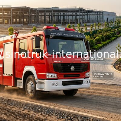 4X2 φορτηγό SINOTRUK HOWO 10CBM 290HP προσβολής του πυρός LHD για το ψέκασμα