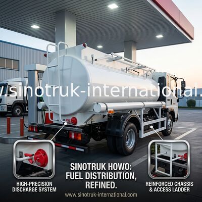 SINOTRUK HOWO 4X2 6 τροχών Τεχνόμαξα πετρελαίου 5-6CBM Μονό κάδο με ροόμετρο