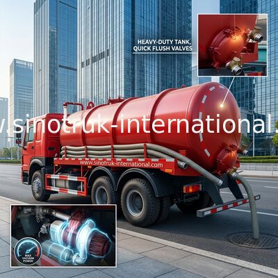φορτηγό αναρρόφησης λυμάτων 15CBM LHD 336HP, σηπτικό αντλώντας φορτηγό δεξαμενών