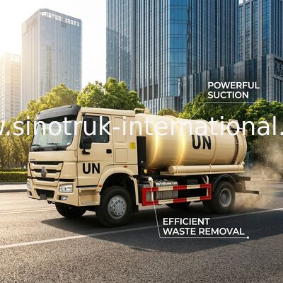 Φορτηγό 10000L LHD 4X2, φορτηγά αναρρόφησης λυμάτων SINOTRUK HOWO υγρών αποβλήτων