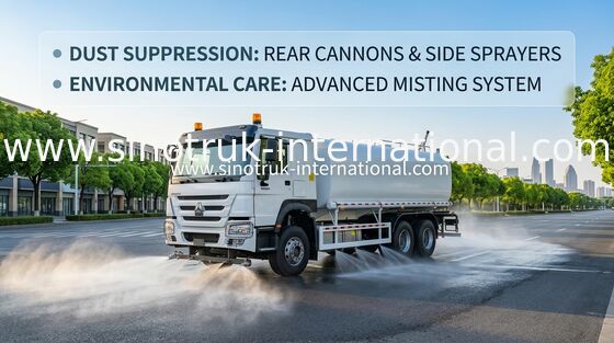 Sinotruk HOWO Λευκό RHD 6x4 φορτηγό δεξαμενής νερού ZZ1257V4347B1 με λειτουργία υψηλής πίεσης