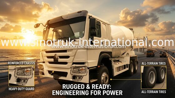 HOWO 371HP 10m3 φορτηγό αναμειγνύματος σκυροδέματος με αντλία Eaton & κινητήρα για βαριές κατασκευές