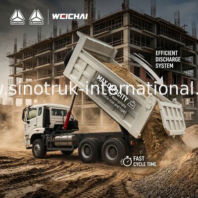 30 - 40 τόνων RHD 10 τροχών Καρότσα Sinotruk Howo 6x4 φορτηγό για την κατασκευή