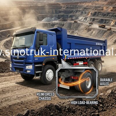 RHD 8×4 12τροχούς ZZ3317V3847B1R Υψηλή Ιπποδύναμη Μικρή κατανάλωση καυσίμου380HP Μπλε HOWO Τράκκα