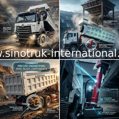 Tipper SINOTRUK HOWO βαρέων καθηκόντων μπροστινή ανύψωση 8×4 RHD φορτηγών απορρίψεων