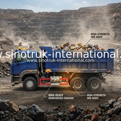 Tipper Sinotruk N7 φορτηγό απορρίψεων 10 ρόδες 400Hp 6 × 4 με το φως προειδοποίησης
