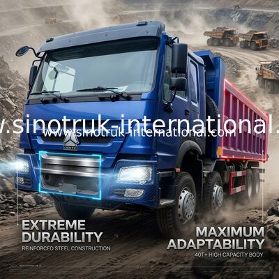 SINOTRUK ΜΠΛΕ TIPPER HOWO 400HP 8×4 ΦΟΡΤΗΓΌ ΑΠΟΡΡΊΨΕΩΝ LHD